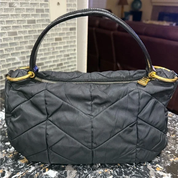 PRADA Tessuto Chevron Nylon Hobo Bag With COA - Picture 4 of 16